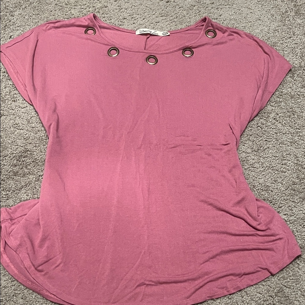 Liberty Love Short Sleeve Top with Eyelet Accents